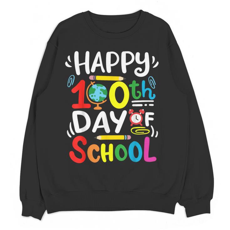 Happy 100th Day Of School 100 Days Of School Teacher Student Women Crewneck Sweatshirt, novelty gifts, funny gifts