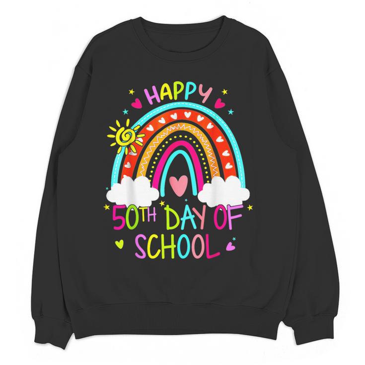 Happy 50th Days Of School Rainbow Teacher 50 Days Smarter Women Crewneck Sweatshirt, novelty gifts, funny gifts Happy 50th Days Of School Rainbow Teacher 50 Days Smarter Women Crewneck Sweatshirt, novelty gifts, funny gifts