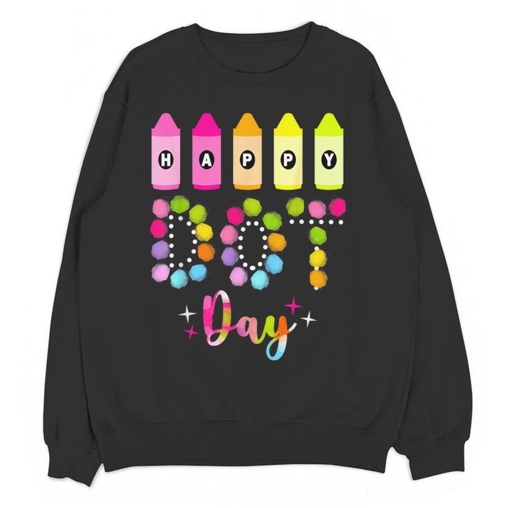 Happy Dot Day 2025 Teacher Kids Girls Colorful Polka Dot Day Women Crewneck Sweatshirt, novelty gifts, funny gifts