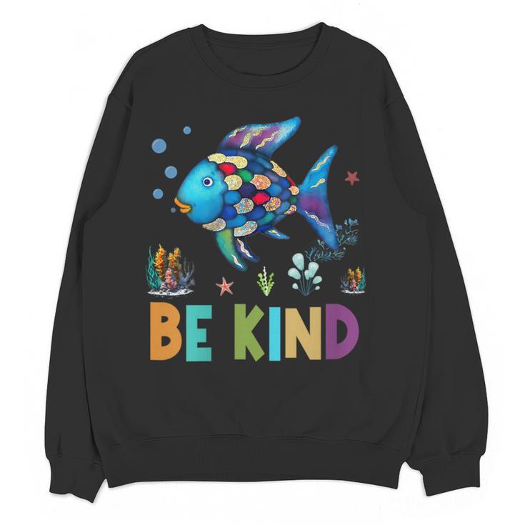 Happy First Day Of School Fish Rainbows Teacher Be Kind Women Crewneck Sweatshirt, novelty gifts, funny gifts Happy First Day Of School Fish Rainbows Teacher Be Kind Women Crewneck Sweatshirt, novelty gifts, funny gifts