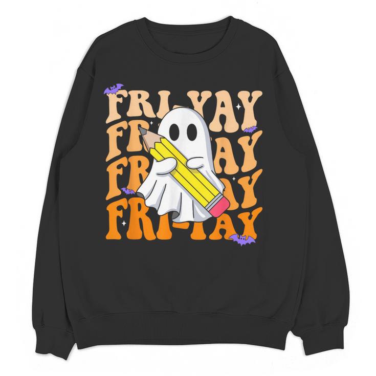 Happy Fri-Yay Friday Lovers Groovy Teacher Life Halloween Women Crewneck Sweatshirt, novelty gifts, funny gifts Happy Fri-Yay Friday Lovers Groovy Teacher Life Halloween Women Crewneck Sweatshirt, novelty gifts, funny gifts
