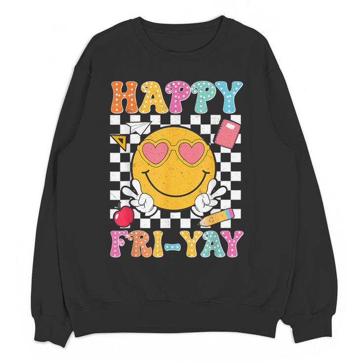 Happy Fri-Yay Groovy Teacher Friday Weekend Fri Yay Women Crewneck Sweatshirt, novelty gifts, funny gifts Happy Fri-Yay Groovy Teacher Friday Weekend Fri Yay Women Crewneck Sweatshirt, novelty gifts, funny gifts