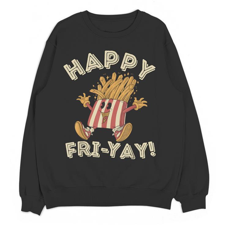 Happy Fri Yay Retro French Fries Friday Lovers Fun Teacher Women Crewneck Sweatshirt, novelty gifts, funny gifts Happy Fri Yay Retro French Fries Friday Lovers Fun Teacher Women Crewneck Sweatshirt, novelty gifts, funny gifts