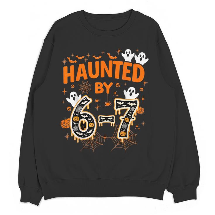 Haunted By 6-7 Halloween Math Teacher Joke Women Crewneck Sweatshirt, novelty gifts, funny gifts Haunted By 6-7 Halloween Math Teacher Joke Women Crewneck Sweatshirt, novelty gifts, funny gifts