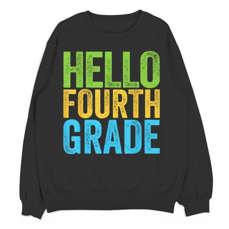 Hello Fourth Grade Shirt 4th Grade Boy Girl Student Teacher Women Crewneck Sweatshirt, novelty gifts, funny gifts Hello Fourth Grade Shirt 4th Grade Boy Girl Student Teacher Women Crewneck Sweatshirt, novelty gifts, funny gifts
