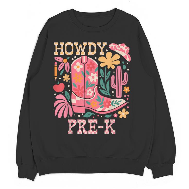 Howdy Pre-K Cowgirls Teacher Back To School Women Crewneck Sweatshirt, novelty gifts, funny gifts Howdy Pre-K Cowgirls Teacher Back To School Women Crewneck Sweatshirt, novelty gifts, funny gifts