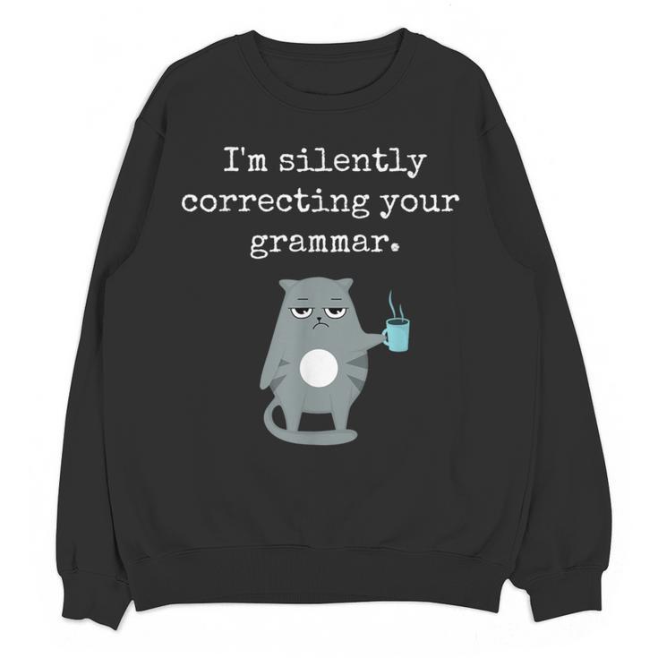 I'm Silently Correcting Your Grammar Sarcastic Teacher For Men Women Kids Women Crewneck Sweatshirt, novelty gifts, funny gifts I'm Silently Correcting Your Grammar Sarcastic Teacher For Men Women Kids Women Crewneck Sweatshirt, novelty gifts, funny gifts