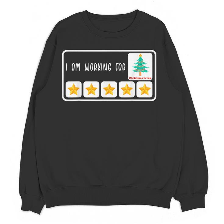 I'm Working For Christmas Break 5 Star Winter Teacher Stars Women Crewneck Sweatshirt, novelty gifts, funny gifts I'm Working For Christmas Break 5 Star Winter Teacher Stars Women Crewneck Sweatshirt, novelty gifts, funny gifts