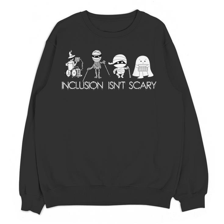 Inclusion Isn't Scary Slp Halloween Sped Teacher Ghost Mummy Women Crewneck Sweatshirt, novelty gifts, funny gifts Inclusion Isn't Scary Slp Halloween Sped Teacher Ghost Mummy Women Crewneck Sweatshirt, novelty gifts, funny gifts