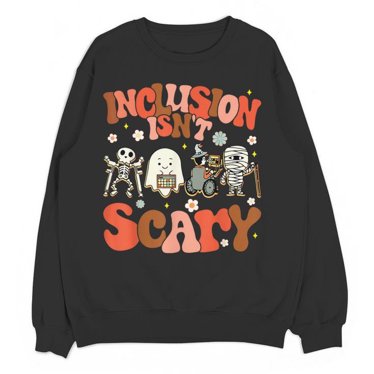 Inclusion Isn't Scary SLP Sped Teacher Halloween Women Crewneck Sweatshirt, novelty gifts, funny gifts Inclusion Isn't Scary SLP Sped Teacher Halloween Women Crewneck Sweatshirt, novelty gifts, funny gifts