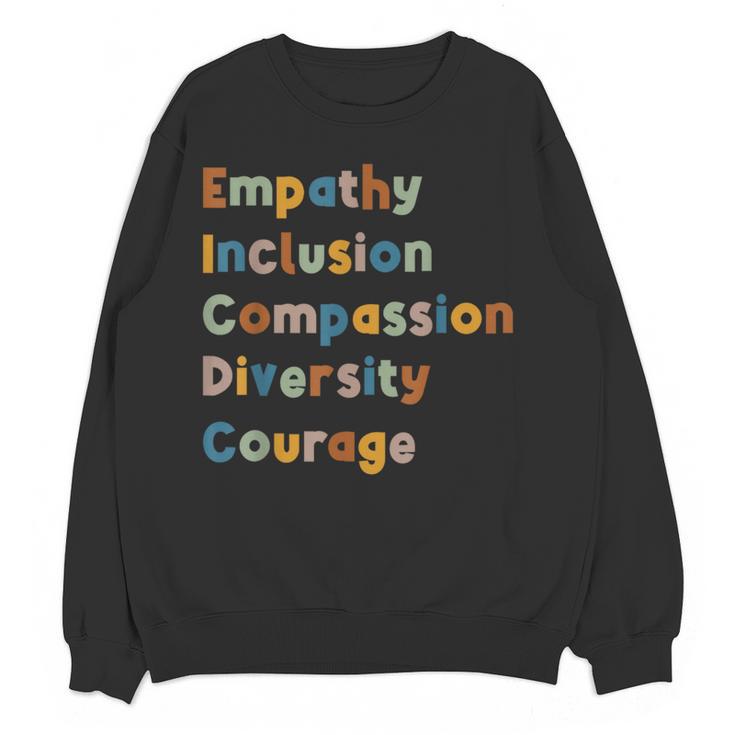 Inclusive Teacher Diversity Inclusion Empathy Teacher Team Women Crewneck Sweatshirt, novelty gifts, funny gifts