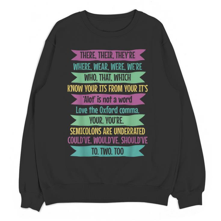 Their There And They'Re English Teacher Men Women Women Crewneck Sweatshirt, novelty gifts, funny gifts Their There And They'Re English Teacher Men Women Women Crewneck Sweatshirt, novelty gifts, funny gifts