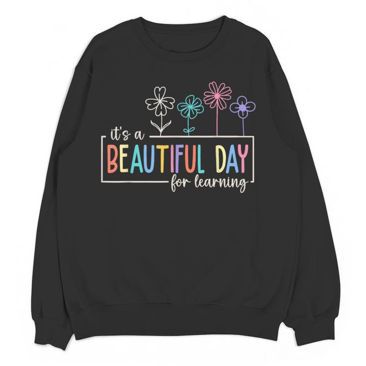 It's a Beautiful Day For Learning Teacher Students Women Women Crewneck Sweatshirt, novelty gifts, funny gifts It's a Beautiful Day For Learning Teacher Students Women Women Crewneck Sweatshirt, novelty gifts, funny gifts