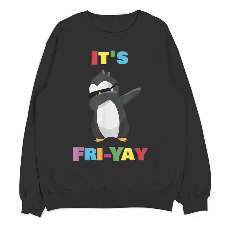 It's Fri-Yay Dabbing Penguin Friday Weekend Teacher Student Women Crewneck Sweatshirt, novelty gifts, funny gifts It's Fri-Yay Dabbing Penguin Friday Weekend Teacher Student Women Crewneck Sweatshirt, novelty gifts, funny gifts