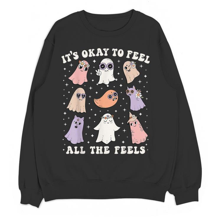 It’s Okay To Feel All The Feels Special Ed Teacher Halloween Women Crewneck Sweatshirt, novelty gifts, funny gifts It’s Okay To Feel All The Feels Special Ed Teacher Halloween Women Crewneck Sweatshirt, novelty gifts, funny gifts