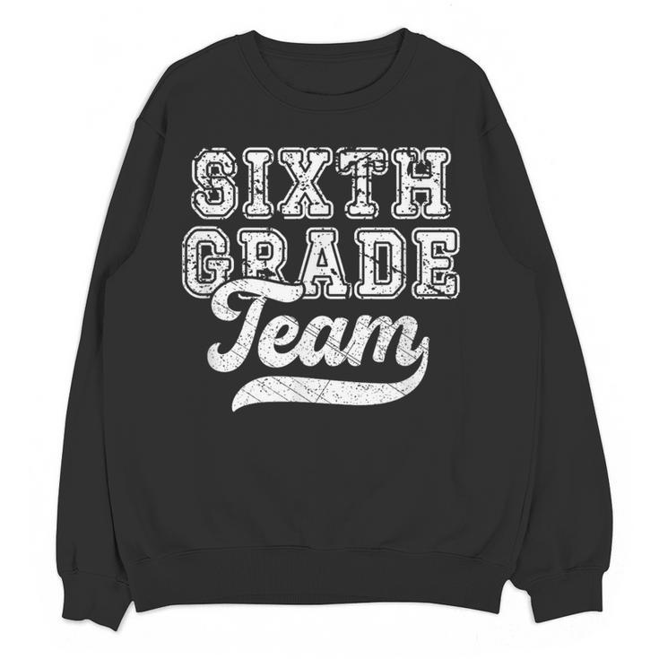 Kids Teacher Sixth Grade Retro Back To School Team 6th Grade Women Crewneck Sweatshirt, novelty gifts, funny gifts Kids Teacher Sixth Grade Retro Back To School Team 6th Grade Women Crewneck Sweatshirt, novelty gifts, funny gifts