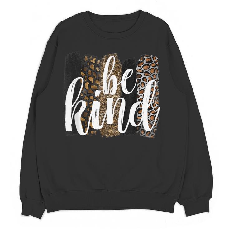 Be Kind Women Inspirational Teacher Animal Print Women Crewneck Sweatshirt, novelty gifts, funny gifts