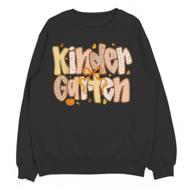 Kindergarten Teacher Fall Pumpkin Autumn Cute Women Crewneck Sweatshirt, novelty gifts, funny gifts Kindergarten Teacher Fall Pumpkin Autumn Cute Women Crewneck Sweatshirt, novelty gifts, funny gifts