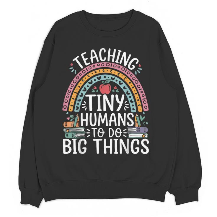 Kindergarten Teacher Tiny Humans Pre-School Teacher Women Crewneck Sweatshirt, novelty gifts, funny gifts Kindergarten Teacher Tiny Humans Pre-School Teacher Women Crewneck Sweatshirt, novelty gifts, funny gifts