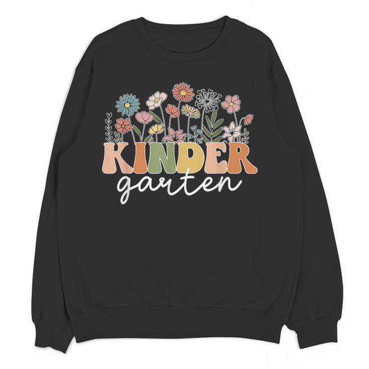 Kindergarten Teacher Wildflower Back To School Floral Outfit Men Women Women Crewneck Sweatshirt, novelty gifts, funny gifts