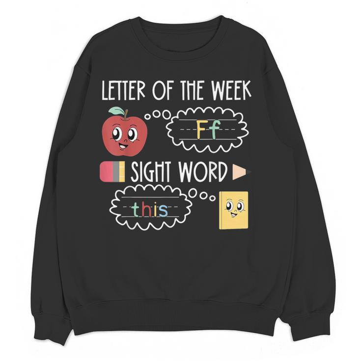 Letter Of The Week Ff Sight Word Teacher Squad Women Crewneck Sweatshirt, novelty gifts, funny gifts