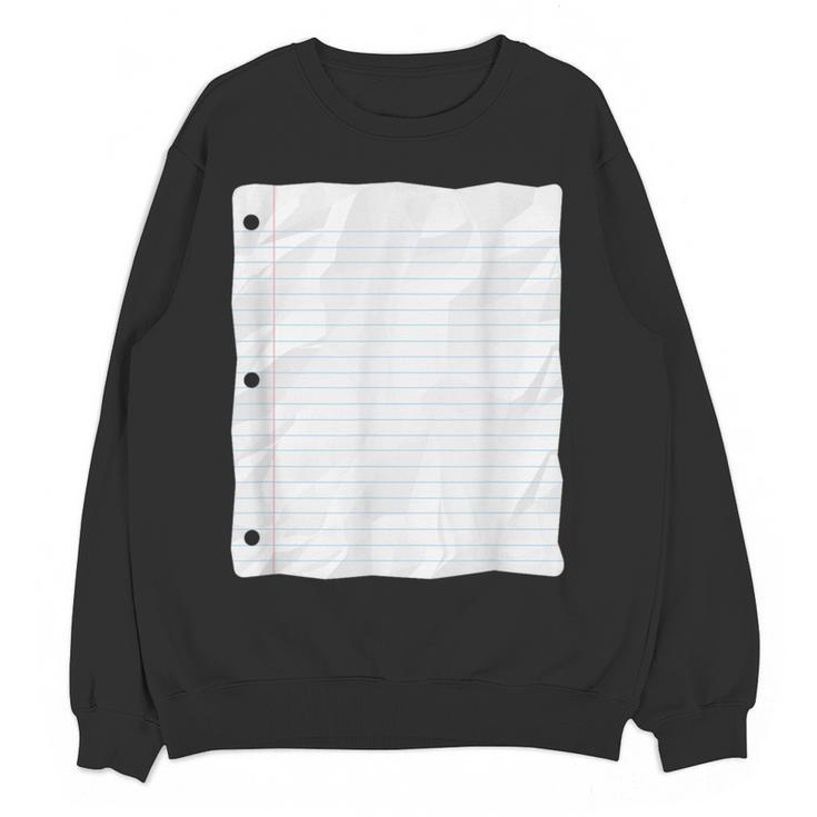 Lined Paper Notebook Halloween Costume For Students Teachers For Men Women Kids Women Crewneck Sweatshirt, novelty gifts, funny gifts Lined Paper Notebook Halloween Costume For Students Teachers For Men Women Kids Women Crewneck Sweatshirt, novelty gifts, funny gifts