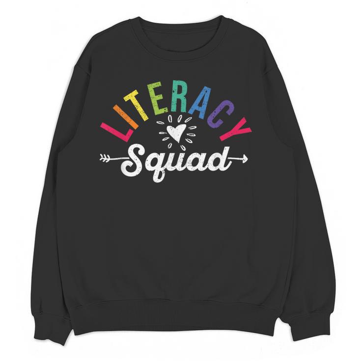 Literacy Squad Reading Teacher Interventionist Specialist Women Crewneck Sweatshirt, novelty gifts, funny gifts
