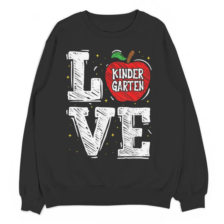 LOVE Kindergarten Teacher Student School Apple Women Crewneck Sweatshirt, novelty gifts, funny gifts LOVE Kindergarten Teacher Student School Apple Women Crewneck Sweatshirt, novelty gifts, funny gifts