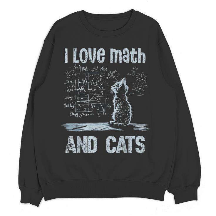 I Love Math And Cats Cat Lover Science Teacher Student Women Crewneck Sweatshirt, novelty gifts, funny gifts I Love Math And Cats Cat Lover Science Teacher Student Women Crewneck Sweatshirt, novelty gifts, funny gifts