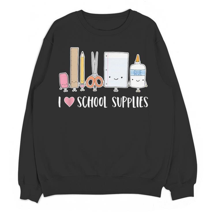 I Love School Supplies Teacher Shirt Women Crewneck Sweatshirt, novelty gifts, funny gifts I Love School Supplies Teacher Shirt Women Crewneck Sweatshirt, novelty gifts, funny gifts