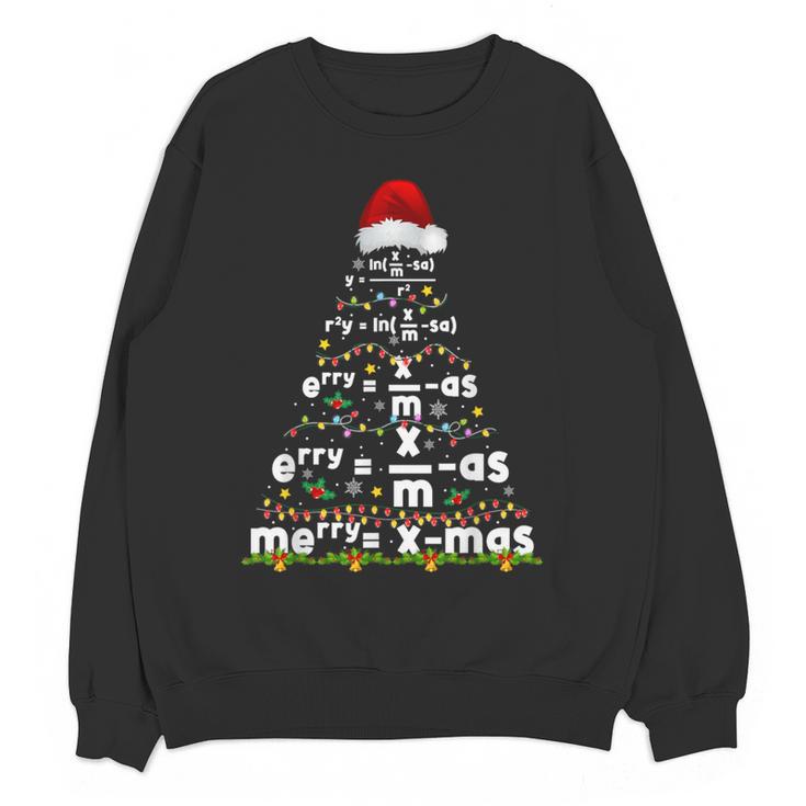 Math Equation Merry Xmas Season Teacher Christmas Tree Women Crewneck Sweatshirt, novelty gifts, funny gifts