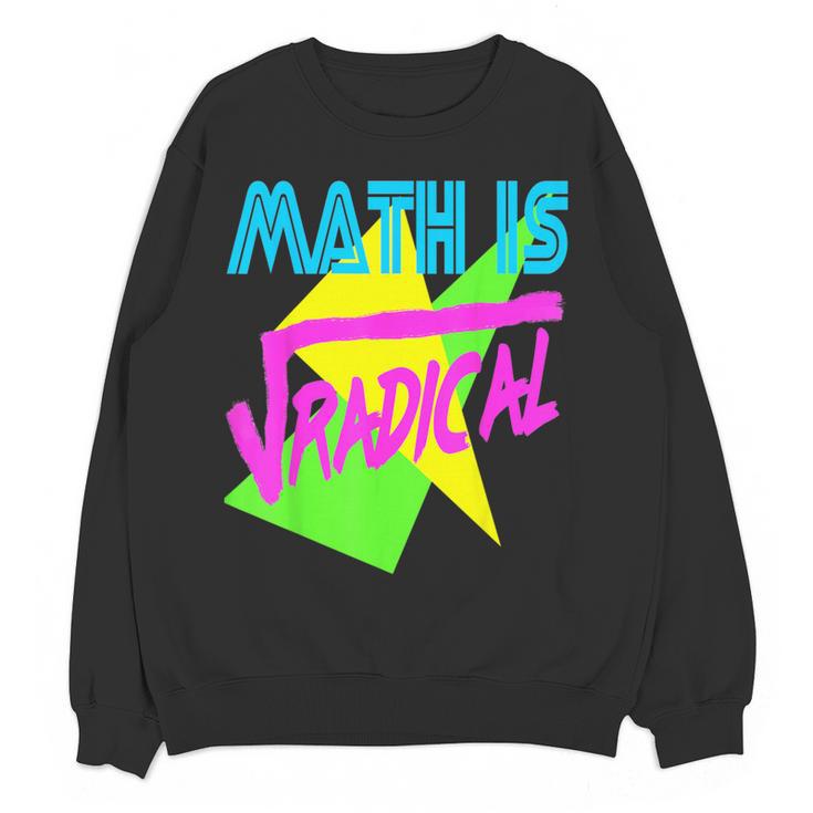 Math Is Radical Retro 80s Vintage Algebra Teacher Women Crewneck Sweatshirt, novelty gifts, funny gifts