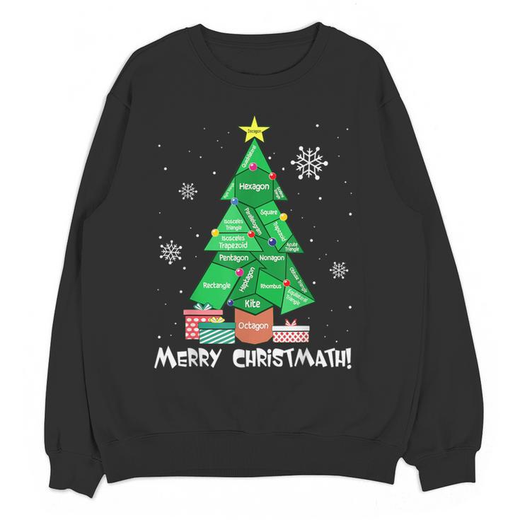 Math Teacher Polygon Christmas Tree Geometry Merry Christmas Women Crewneck Sweatshirt, novelty gifts, funny gifts