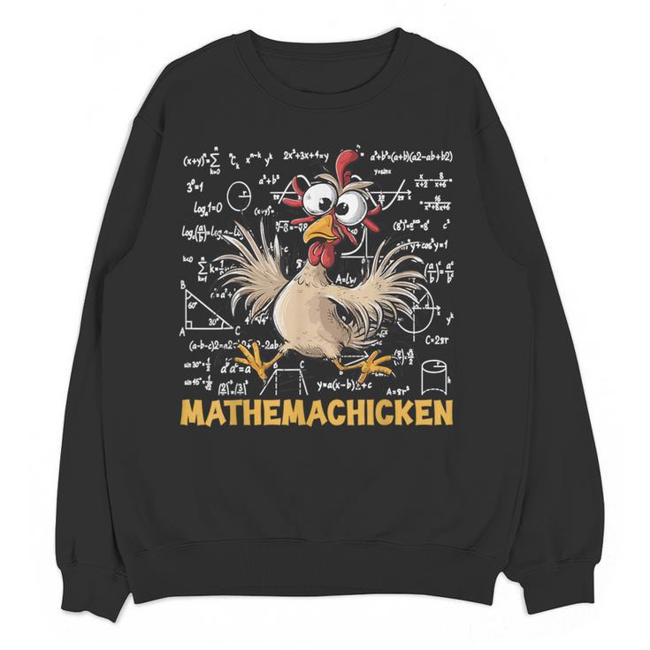 Mathemachicken Chicken Math Teacher Back To School Women Crewneck Sweatshirt, novelty gifts, funny gifts