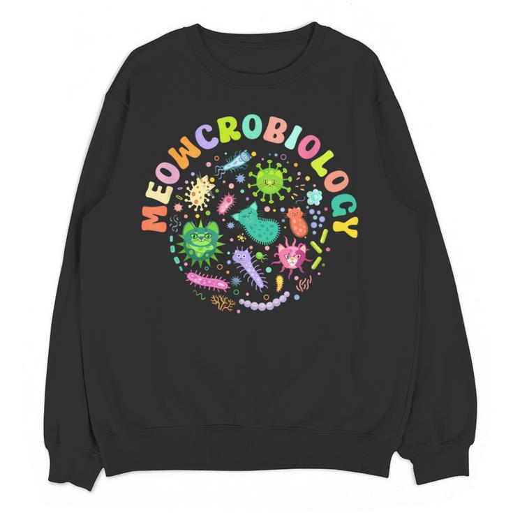 Meowcrobiology Cats Microbiology Science Teacher Women Crewneck Sweatshirt, novelty gifts, funny gifts Meowcrobiology Cats Microbiology Science Teacher Women Crewneck Sweatshirt, novelty gifts, funny gifts
