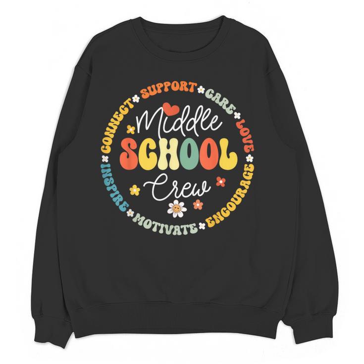 Middle School Crew Back To School For Teacher Women Crewneck Sweatshirt, novelty gifts, funny gifts Middle School Crew Back To School For Teacher Women Crewneck Sweatshirt, novelty gifts, funny gifts