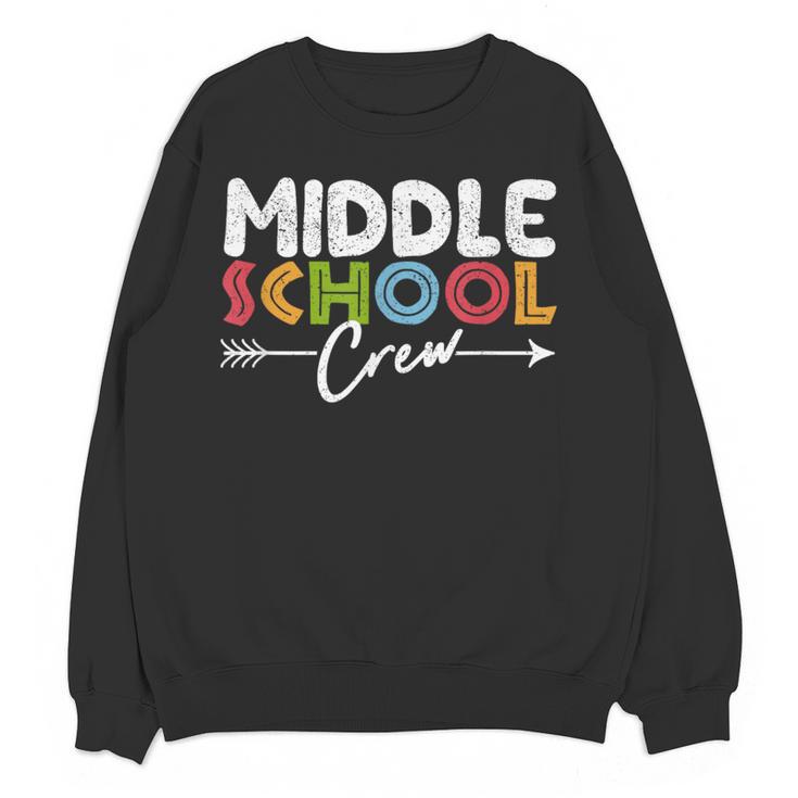 Middle School Crew Retro Teacher Student Vintage Women Crewneck Sweatshirt, novelty gifts, funny gifts Middle School Crew Retro Teacher Student Vintage Women Crewneck Sweatshirt, novelty gifts, funny gifts