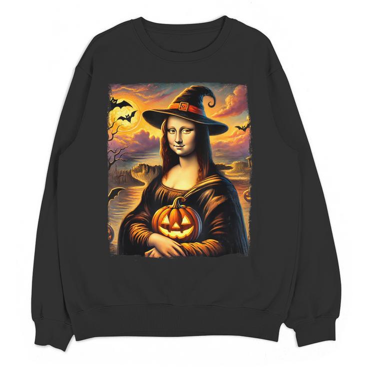 Mona Lisa Pumpkin Halloween Art Teacher Witchy Women Kids Women Crewneck Sweatshirt, novelty gifts, funny gifts Mona Lisa Pumpkin Halloween Art Teacher Witchy Women Kids Women Crewneck Sweatshirt, novelty gifts, funny gifts