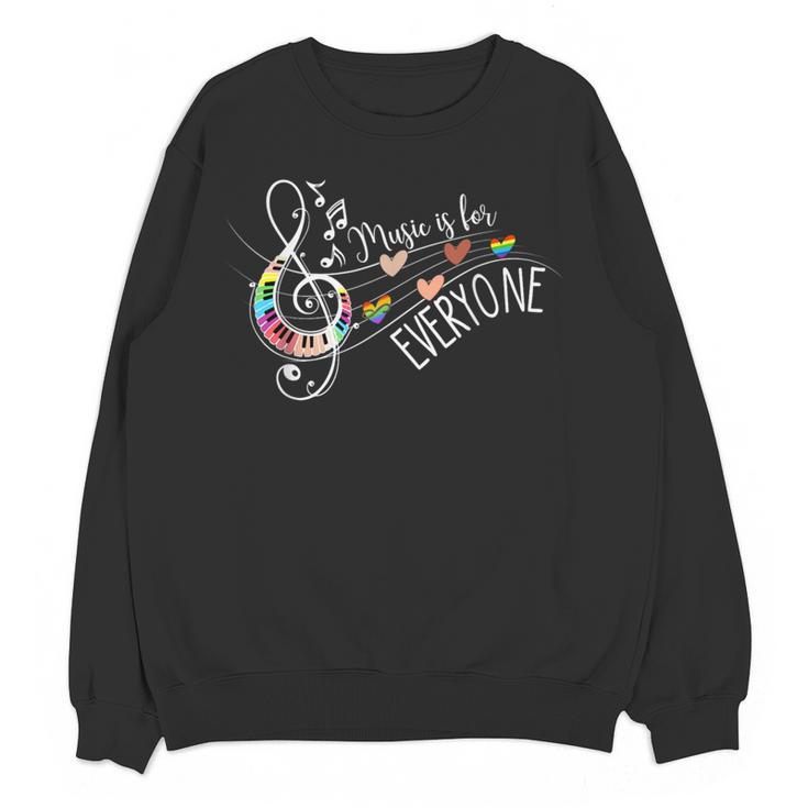 Music Is For Everyone Music Teacher Women Crewneck Sweatshirt, novelty gifts, funny gifts Music Is For Everyone Music Teacher Women Crewneck Sweatshirt, novelty gifts, funny gifts