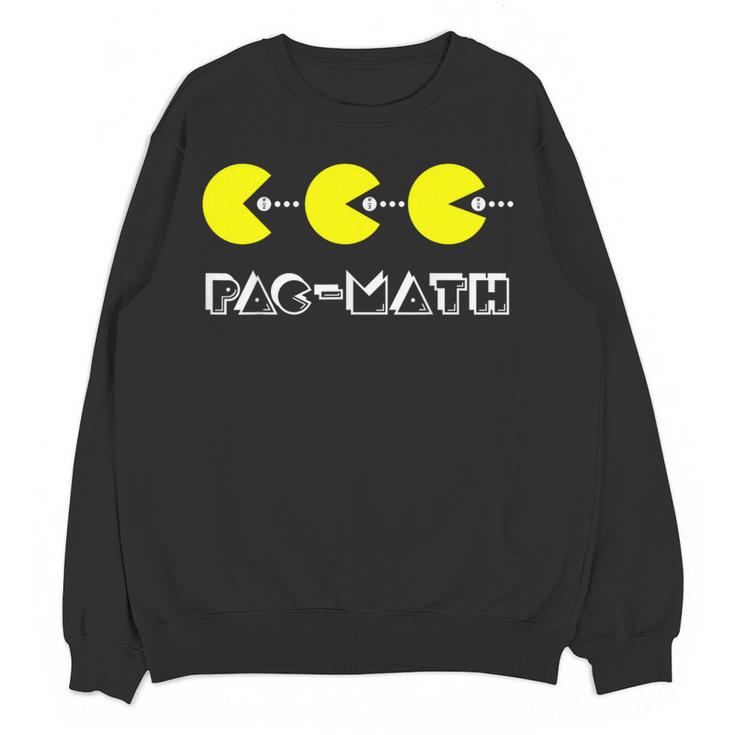 Nerdy Pac-Math Nom Retro Game Precalculus Math Teacher Women Crewneck Sweatshirt, novelty gifts, funny gifts Nerdy Pac-Math Nom Retro Game Precalculus Math Teacher Women Crewneck Sweatshirt, novelty gifts, funny gifts
