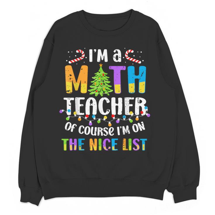 On The Nice List Christmas Math Teacher Women Men Women Crewneck Sweatshirt, novelty gifts, funny gifts On The Nice List Christmas Math Teacher Women Men Women Crewneck Sweatshirt, novelty gifts, funny gifts