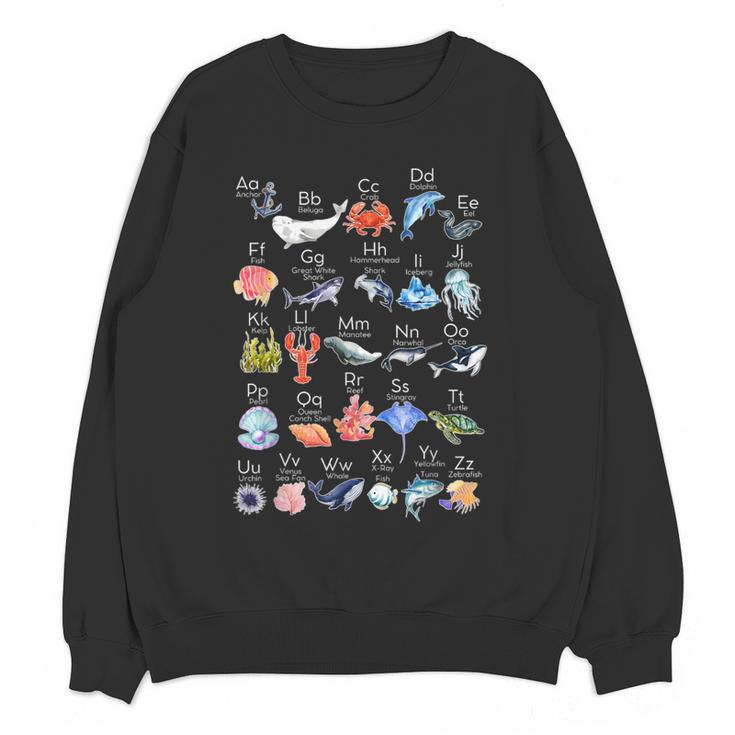 Ocean Animals Alphabet Cute Sea Life ABC Marine Kids Teacher Women Crewneck Sweatshirt, novelty gifts, funny gifts Ocean Animals Alphabet Cute Sea Life ABC Marine Kids Teacher Women Crewneck Sweatshirt, novelty gifts, funny gifts
