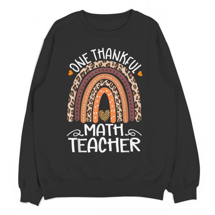 One Thankful Math Teacher Leopard Rainbow Thanksgiving Women Crewneck Sweatshirt, novelty gifts, funny gifts One Thankful Math Teacher Leopard Rainbow Thanksgiving Women Crewneck Sweatshirt, novelty gifts, funny gifts