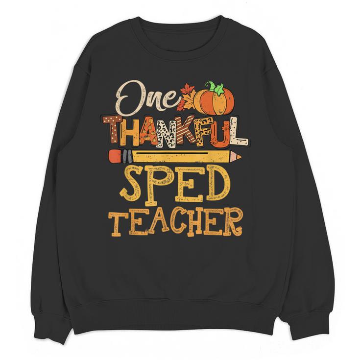 One Thankful Sped Teacher Cute Thanksgiving Women Women Crewneck Sweatshirt, novelty gifts, funny gifts One Thankful Sped Teacher Cute Thanksgiving Women Women Crewneck Sweatshirt, novelty gifts, funny gifts