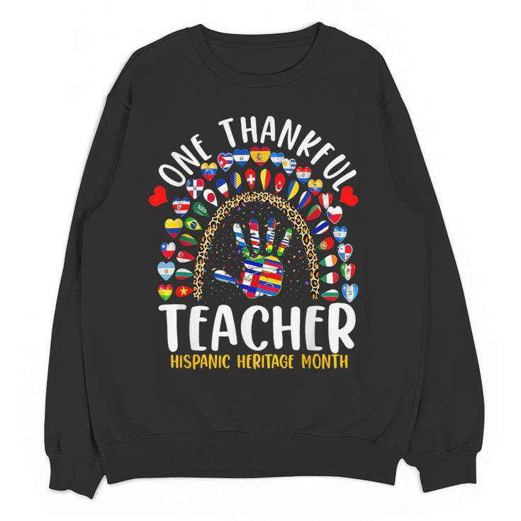 Hispanic Heritage Month One Thankful Teacher Rainbow Women Crewneck Sweatshirt, novelty gifts, funny gifts Hispanic Heritage Month One Thankful Teacher Rainbow Women Crewneck Sweatshirt, novelty gifts, funny gifts
