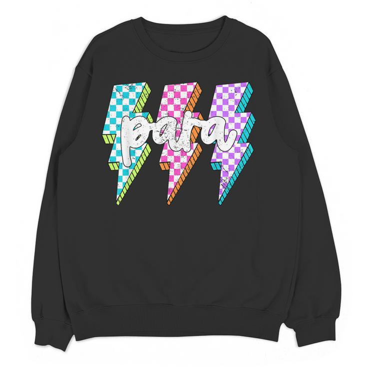 Para Squad Paraprofessional Teacher Lightning Bolt Women Crewneck Sweatshirt, novelty gifts, funny gifts Para Squad Paraprofessional Teacher Lightning Bolt Women Crewneck Sweatshirt, novelty gifts, funny gifts