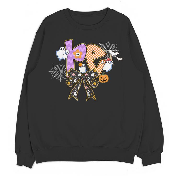 PE Teacher Coach Coquette Ghost Halloween Physical Education Women Crewneck Sweatshirt, novelty gifts, funny gifts PE Teacher Coach Coquette Ghost Halloween Physical Education Women Crewneck Sweatshirt, novelty gifts, funny gifts