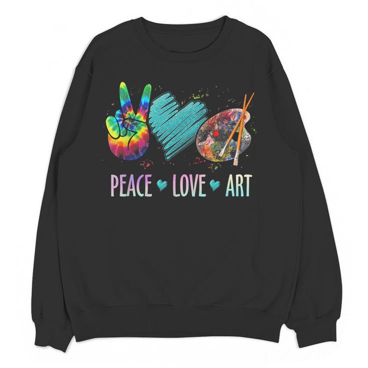 Peace Love Art Painting Palette Art Teacher Women Crewneck Sweatshirt, novelty gifts, funny gifts Peace Love Art Painting Palette Art Teacher Women Crewneck Sweatshirt, novelty gifts, funny gifts