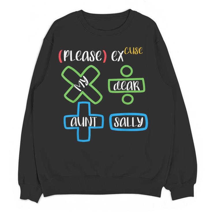 PEMDAS Please Excuse My Dear Aunt Sally Math Teacher Women Crewneck Sweatshirt, novelty gifts, funny gifts