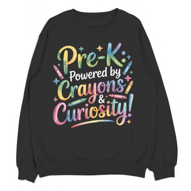 Pre-K Crayons & Curiosity Preschool Teachers Life Tie Dye Women Crewneck Sweatshirt, novelty gifts, funny gifts